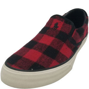 Polo Ralph Lauren Men's Thorton Check Sneakers Black Red 9.5D